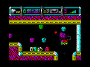 Cybernoid: The Fighting Machine for ZX Spectrum - Killed again by an onslaught of opponents.
