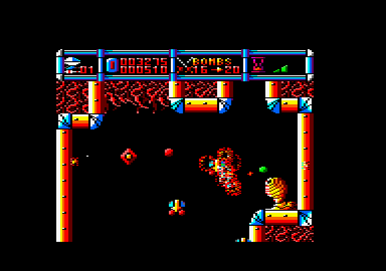 Cybernoid: The Fighting Machine Amstrad CPC Screenshot: I'm hit!