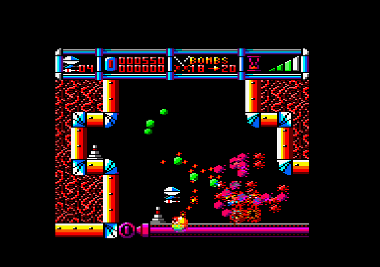 Cybernoid: The Fighting Machine Amstrad CPC Screenshot: Opponent destroyed!