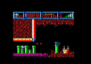 Cybernoid: The Fighting Machine for Amstrad CPC - Hiding in the landscape to get past gunfire.
