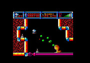 Cybernoid: The Fighting Machine for Amstrad CPC - Don't get hit by the green things!