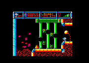 Cybernoid: The Fighting Machine for Amstrad CPC - A larger pipe maze...