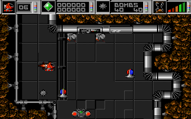 Cybernoid: The Fighting Machine Amiga Screenshot: Descending downward...