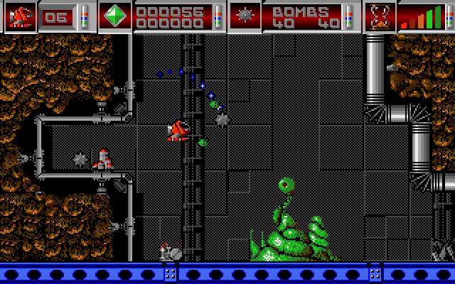 Cybernoid: The Fighting Machine Amiga Screenshot: Destroy this alien before it gets you!