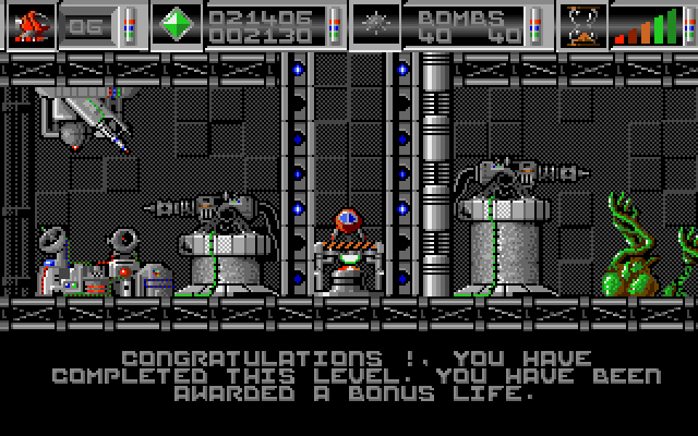 Cybernoid: The Fighting Machine Amiga Screenshot: Level completed!