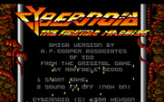 Cybernoid: The Fighting Machine for Amiga - Title screen and main menu.