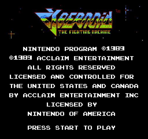 Cybernoid: The Fighting Machine NES / Famicom Screenshot: Title screen.