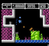 Cybernoid: The Fighting Machine for NES / Famicom - Destroying that green blob is usually easier than trying to sneak past it.