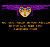 Cybernoid: The Fighting Machine for NES / Famicom - Game over.
