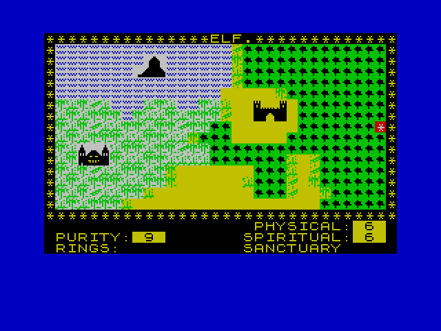 Black Crystal ZX Spectrum Screenshot: Game start.