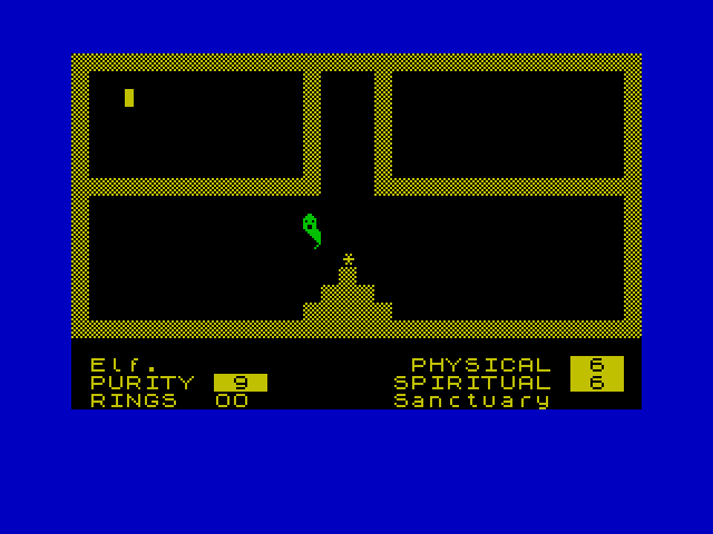 Black Crystal ZX Spectrum Screenshot: It's a ghost!