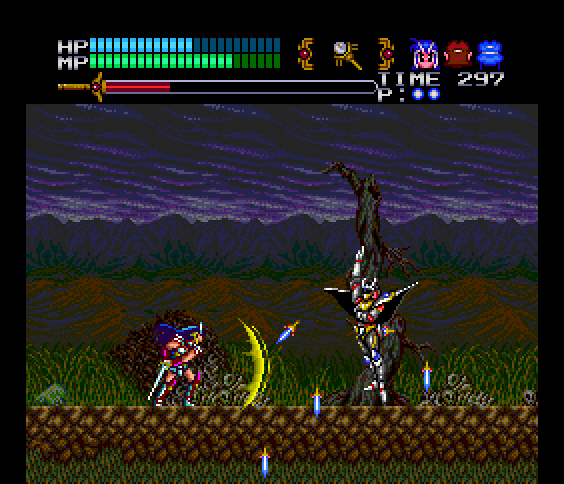 Valis III TurboGrafx CD Screenshot: A dagger attack!