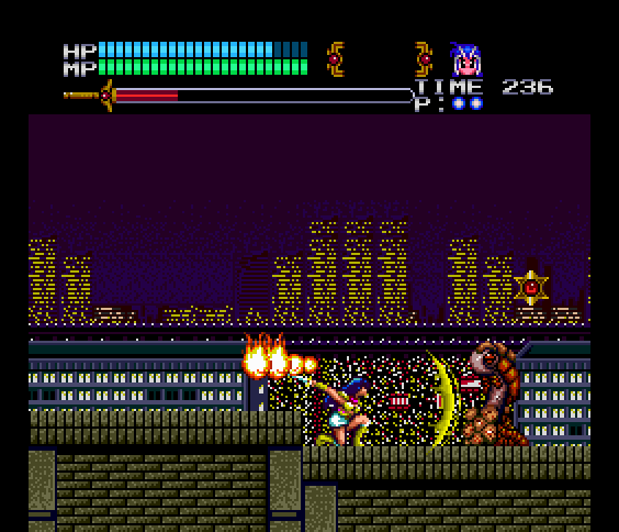 Valis III TurboGrafx CD Screenshot: Attacking creatures.