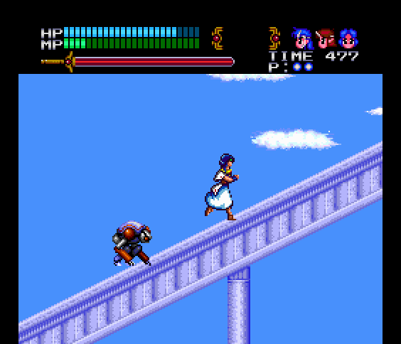 Valis III TurboGrafx CD Screenshot: Climbing higher and higher...