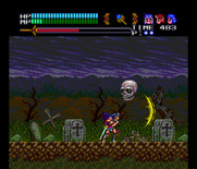 Valis III for TurboGrafx CD - Giant floating skulls attack.