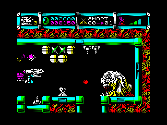 Cybernoid II: The Revenge ZX Spectrum Screenshot: More missiles, move quickly!