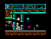 Cybernoid II: The Revenge for ZX Spectrum - You need to react quick to sneak through here.