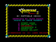 Cybernoid II: The Revenge for ZX Spectrum - The main menu.