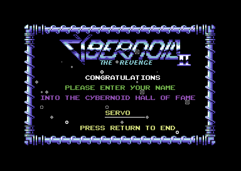 Cybernoid II: The Revenge Commodore 64 Screenshot: A new high score!