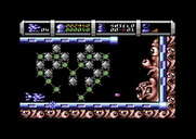 Cybernoid II: The Revenge for Commodore 64 - You can shoot these blocks to clear a passageway.