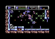 Cybernoid II: The Revenge for Commodore 64 - It's chaos! shooting myself a path while various opponents attack.