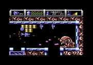 Cybernoid II: The Revenge for Commodore 64 - Make your way through the exit at the bottom right without getting shot.