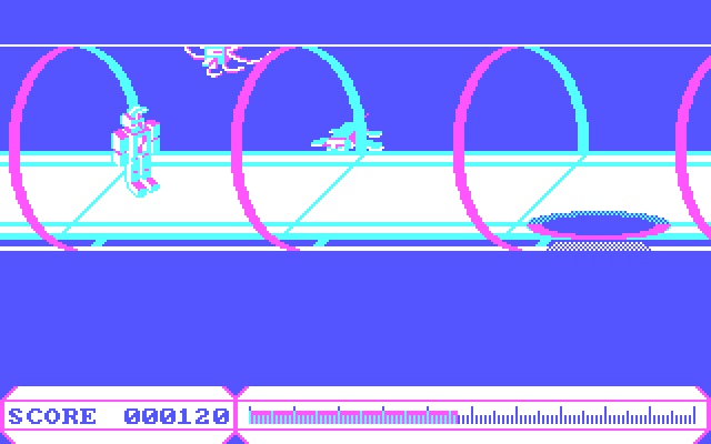 Cyber Cop IBM PC/Compatibles Screenshot: Safely inside the toob at the moment...