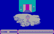 Cyber Cop for IBM PC/Compatibles - Game start with Cyber Cop arriving in the clouds.