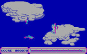 Cyber Cop for IBM PC/Compatibles - A few opponents appear up in the clouds...