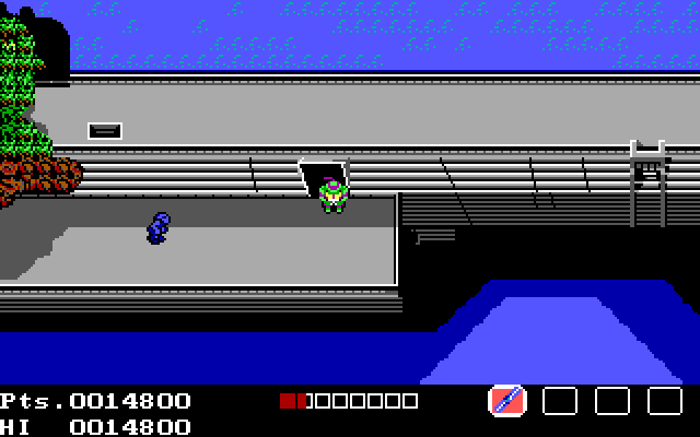 Teenage Mutant Ninja Turtles IBM PC/Compatibles Screenshot: Entering the second level...