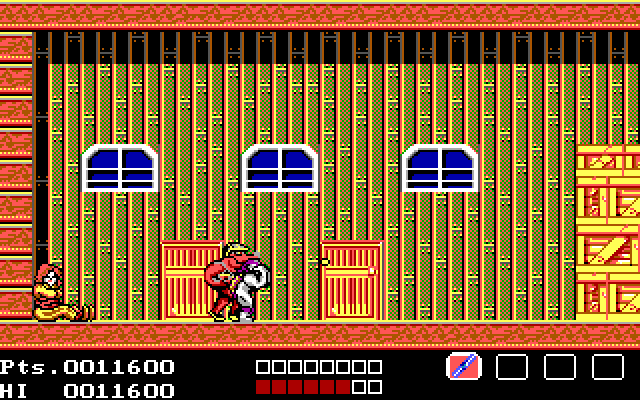 Teenage Mutant Ninja Turtles IBM PC/Compatibles Screenshot: Found my friend, but the big bad guy got me!