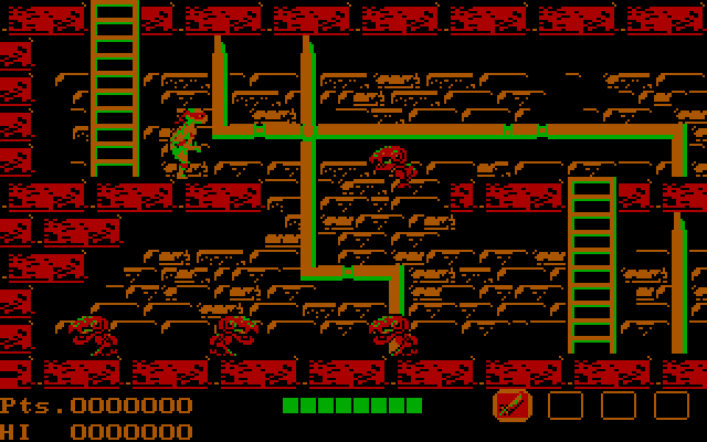 Teenage Mutant Ninja Turtles IBM PC/Compatibles Screenshot: Entering a sewer.
