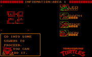 Teenage Mutant Ninja Turtles for IBM PC/Compatibles - Status screen.