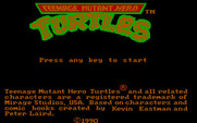 Teenage Mutant Ninja Turtles for IBM PC/Compatibles - Title screen (European version).