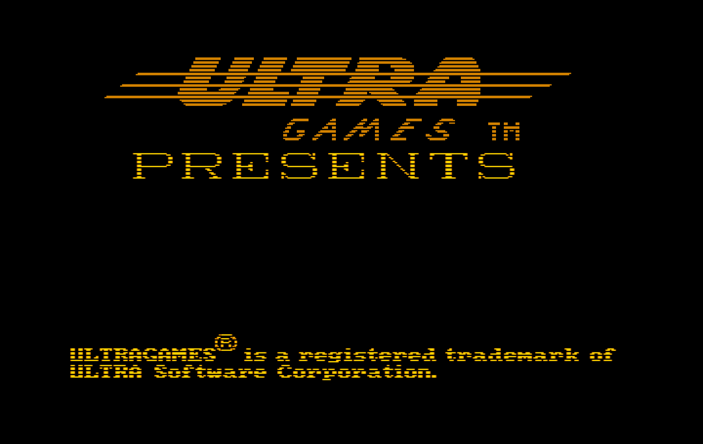 Teenage Mutant Ninja Turtles IBM PC/Compatibles Screenshot: Ultra Games presents... (U.S. version).