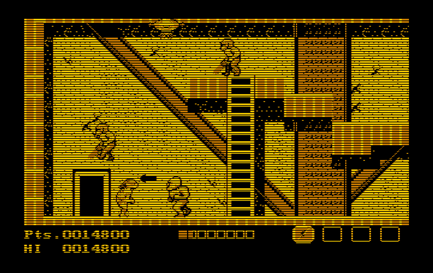 Teenage Mutant Ninja Turtles IBM PC/Compatibles Screenshot: Lots of bad guys appear quick here!