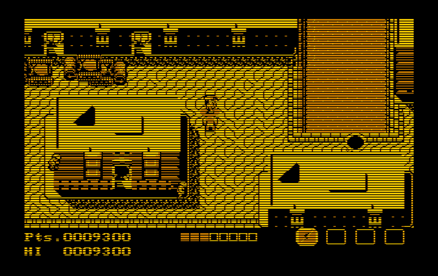 Teenage Mutant Ninja Turtles IBM PC/Compatibles Screenshot: Enemies are closing in fast!