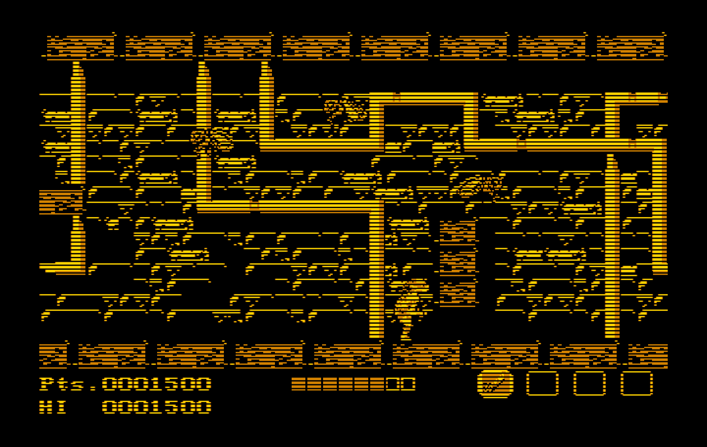 Teenage Mutant Ninja Turtles IBM PC/Compatibles Screenshot: Avoid all of those flying things!
