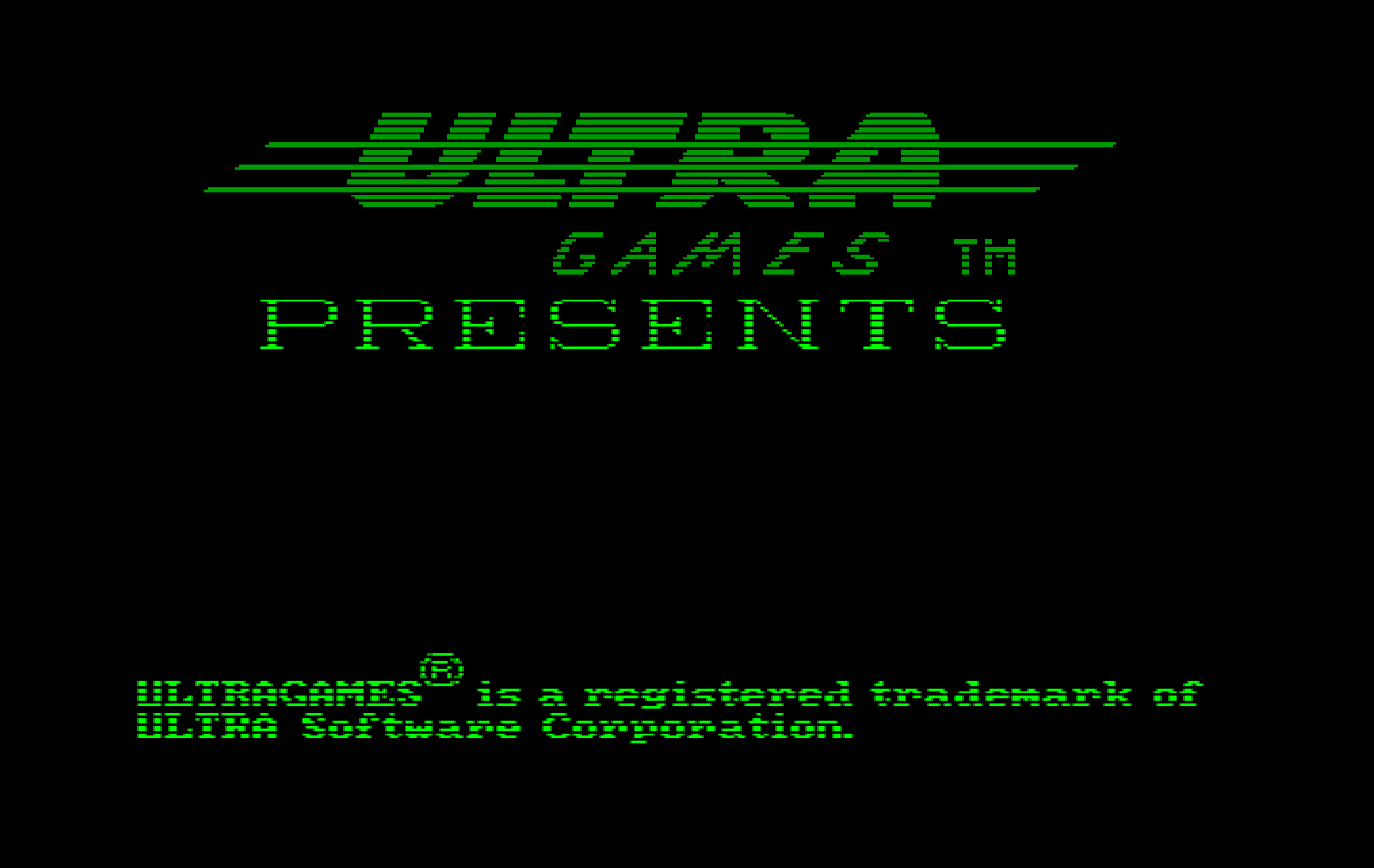 Teenage Mutant Ninja Turtles IBM PC/Compatibles Screenshot: Ultra Games presents... (U.S. version).