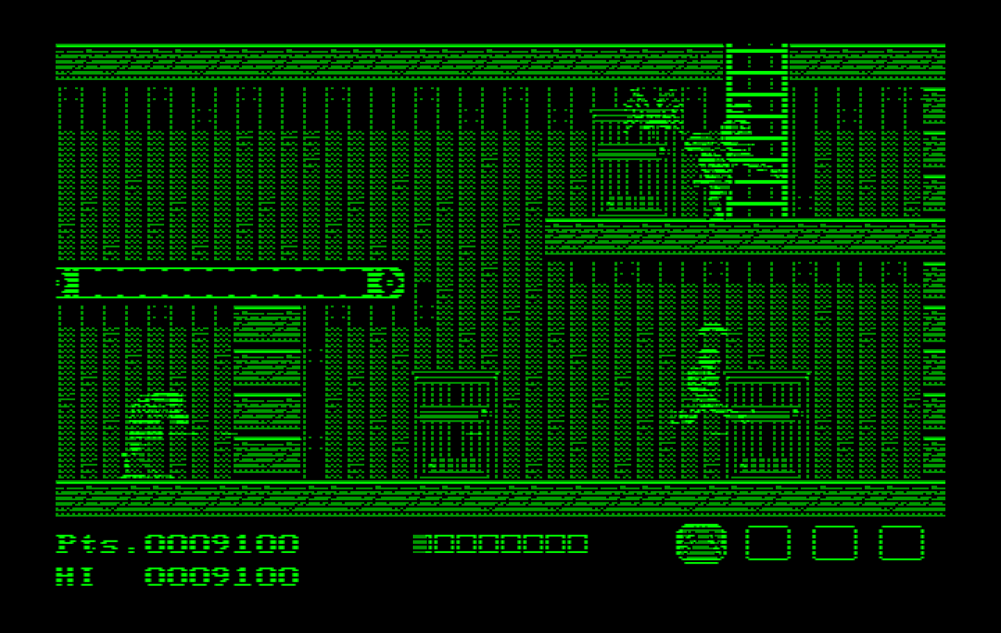Teenage Mutant Ninja Turtles IBM PC/Compatibles Screenshot: In a warehouse; climb the ladder to the next screen!