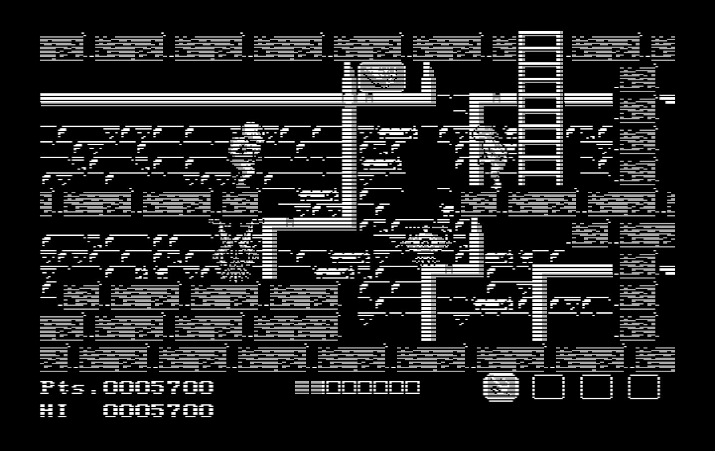 Teenage Mutant Ninja Turtles IBM PC/Compatibles Screenshot: Pick up the pizza slice to restore some energy.