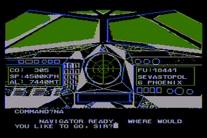 B-1 Nuclear Bomber Atari 8-bit Screenshot: Where would you like to go?