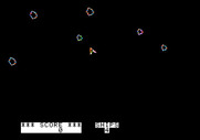 Asteroids in Space for Apple II - Game start.