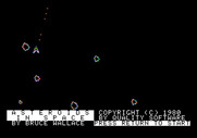 Asteroids in Space for Apple II - Game demo mode.