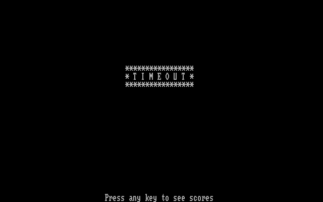 Wordtrix IBM PC/Compatibles Screenshot: You can take a timeout, but the game board is hidden...
