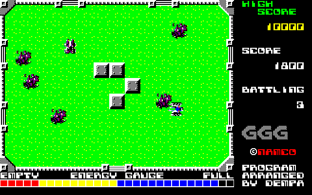 Grobda PC-8800 Series Screenshot: Only one tank left and this level is completed...