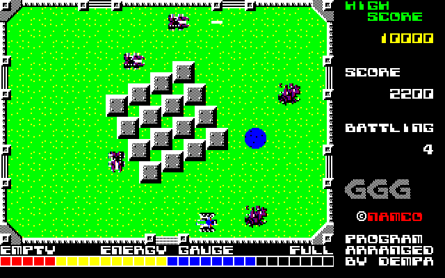 Grobda PC-8800 Series Screenshot: Each level features a different layout.