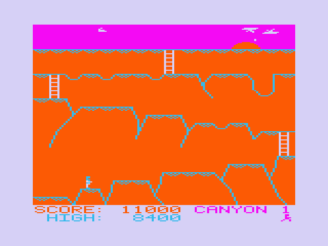 Canyon Climber PC-6000 Series Screenshot: Jump the gaps to reach the top...