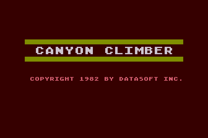 Canyon Climber Atari 8-bit Screenshot: Loading screen.