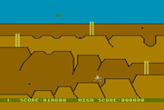 Canyon Climber for Atari 8-bit - Jump over the gaps to reach the top.